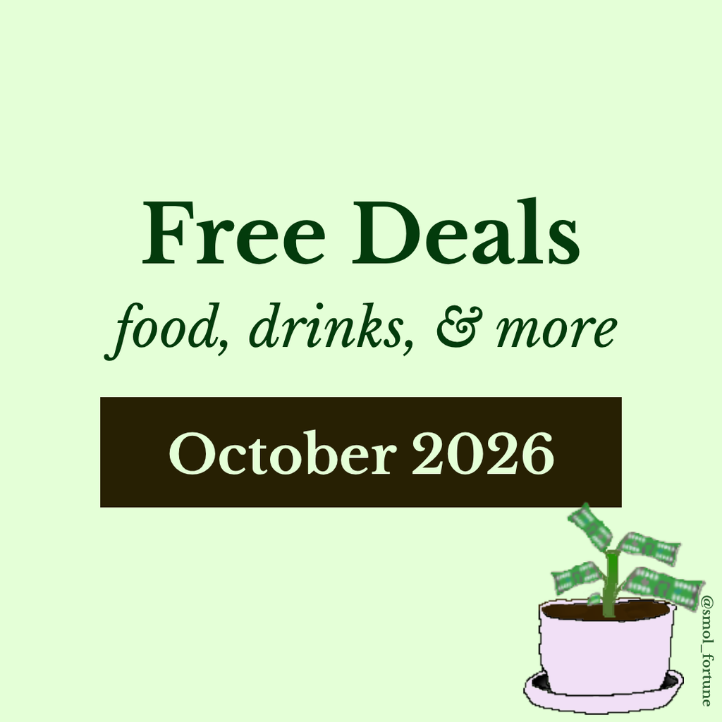 text - free deals, food, drinks, and more, october 2026